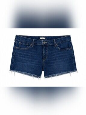LEVI'S Dark Blue Frayed Hem Denim Jean Shorts Sz 24W